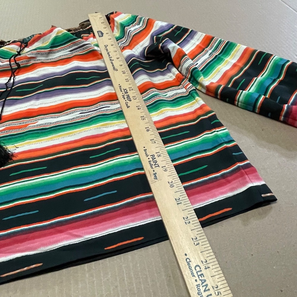 Lauren Ralph Lauren Women's Petite PL Off The Shoulder‎ L/S Striped Peasant Top - Picture 9 of 12